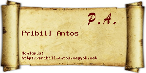 Pribill Antos névjegykártya